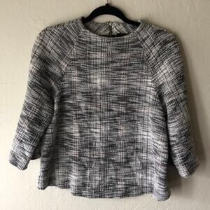 W5 Made in the USA Black and White Tweed Top
